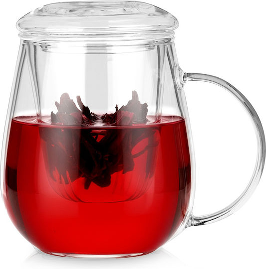 Orion Becher Glas mit Deckel Transparent 530ml