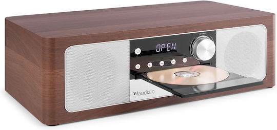 Audizio Sound System 2.0 Lunata SOHIF1041 50W with CD Player and Bluetooth Dark Wood - Silver