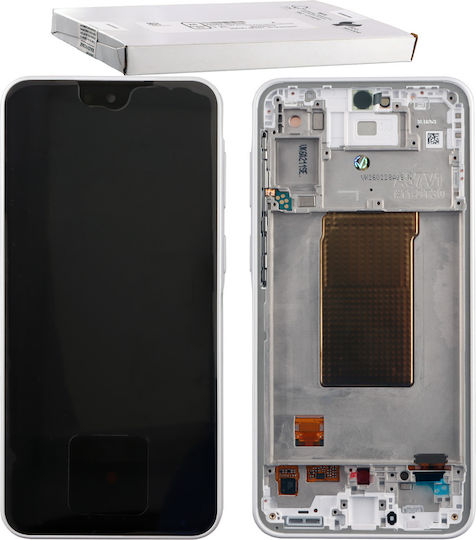 Samsung Screen with Touch Mechanism and Frame for Galaxy A37 5g (White)