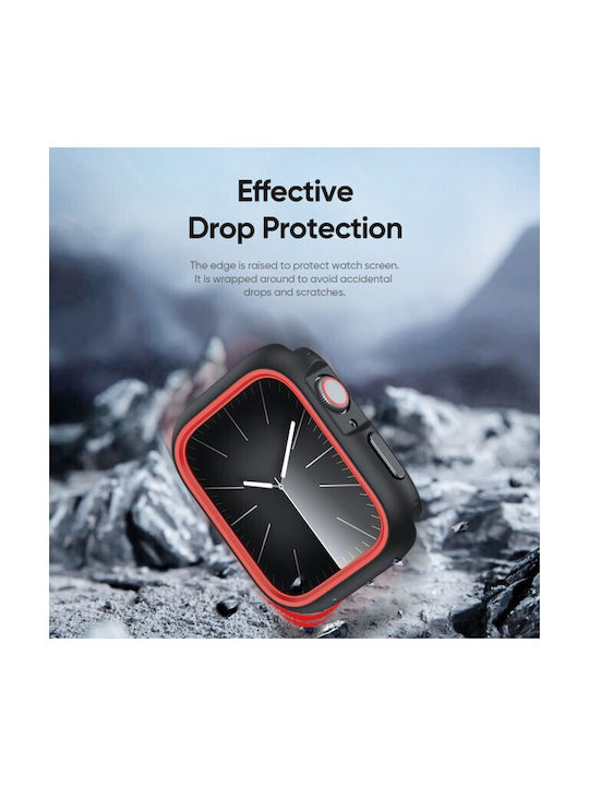 Dux Ducis Bamo Пластмасов Калъф Черен Червен за Apple Watch 46 мм
