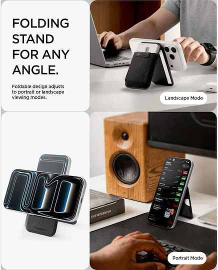 Spigen MagSafe Husă pentru Carduri Slim Fold MagFit în Culoare Neagră