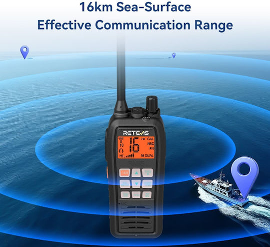 Retevis RM15 Stație Radio Emisie-Recepție Fără Fir VHF Marine 5W în Culoare Roșie