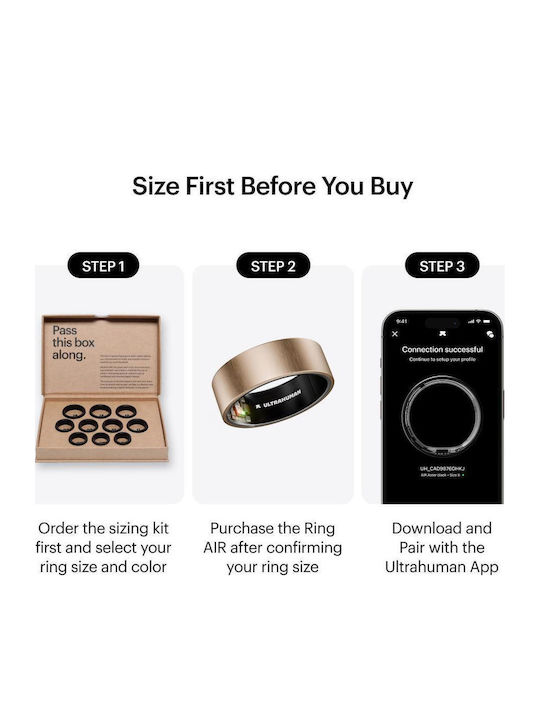 Ultrahuman Air Smart Ring 20.6mm Waterproof with Pedometer Rose Gold