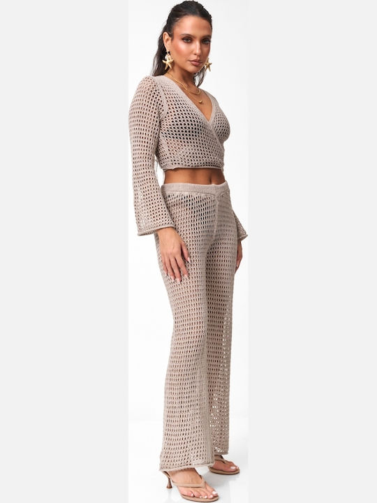 Decoro Women's Brown Beachwear Set