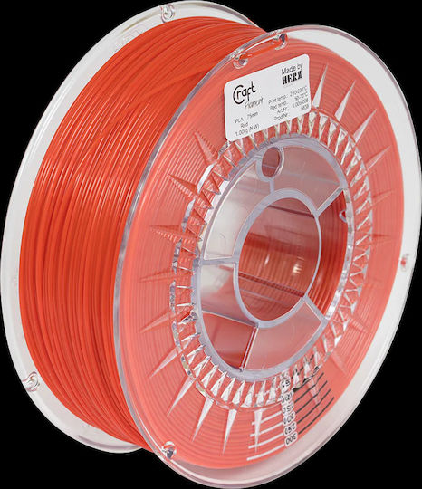 Craftbot Filament Pentru Imprimante 3D PLA 1.75mm Roșu 1kg 1 Bucată Bobină