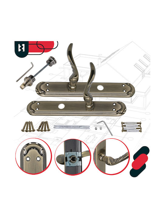 Kotarbau Buton WC Cu Placă Bronz