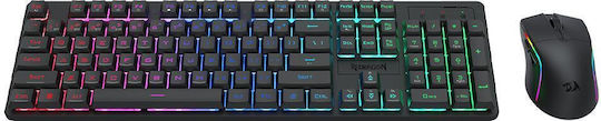 Redragon S107-KS Wireless Gaming Keyboard Set with RGB Lighting & Mouse (English US)