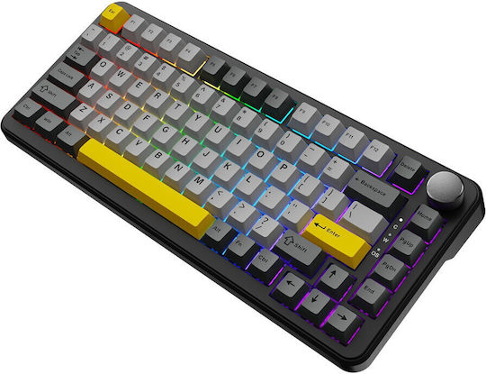 Ajazz AK820 Max Gaming Mechanical Keyboard 75% with Magnetic Switches and RGB Lighting (English US) Black / Gray / Yellow