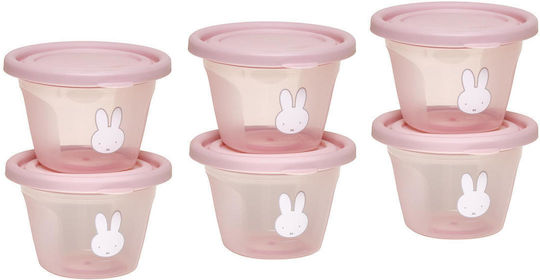 Miffy Σετ Φαγητού από Πλαστικό Ροζ 6τμχ για 4+ μηνών