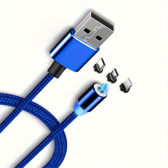 Магнитен / Плетена USB към Type-C Кабел Черен 1м