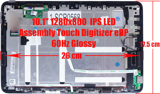Monitor 10.1" Touch / IPS / LED / 60Hz 1280x800 Glossy for Laptop ASUS Transformer Book T101H, T101HA 1-SCR0568