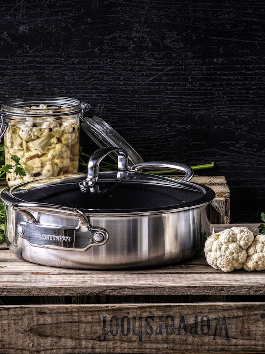 Green Pan Premiere Pan from Stainless Steel with Lid with Ceramic Coating 26cm