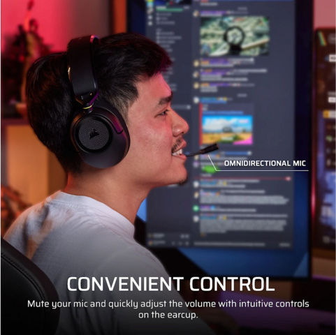 Corsair HS35 V3 Over Ear Gaming Headset with 3.5mm Connection Carbon for Nintendo Switch / Nintendo Switch 2 / PC / PS4 / PS5 / XBOX