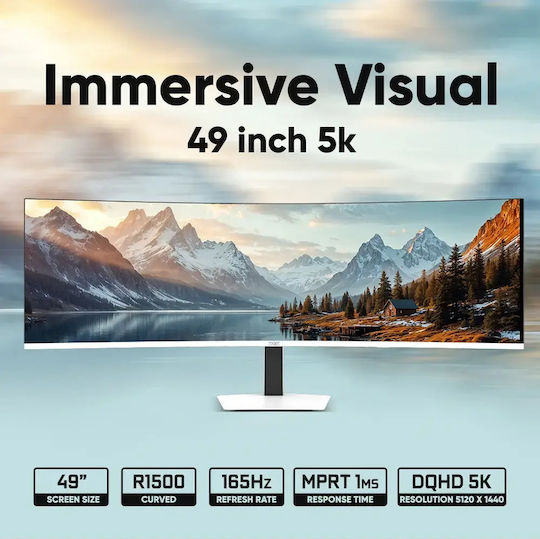 Armaggeddon PXP-49PRO-W Ултраширок Curved Монитор 49" 5120x1440 165Hz Бял