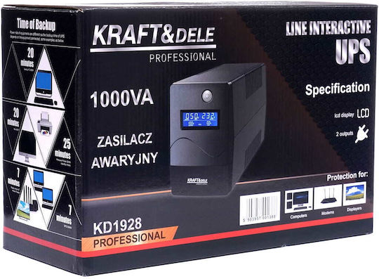 Kraft & Dele Kraft & Dele KD1928 UPS 1000VA 600W