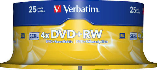 Verbatim Презаписваеми DVD+RW 4x 4.7ГБ Кутия за торта 25бр