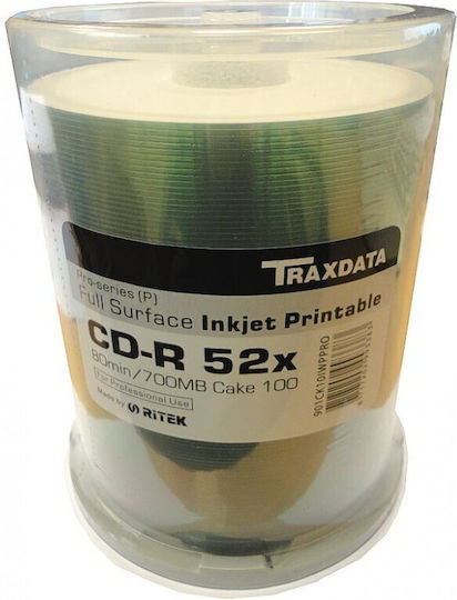 Traxdata Beschreibbare CD-R 52x 700MB Kuchenbox 50Stück