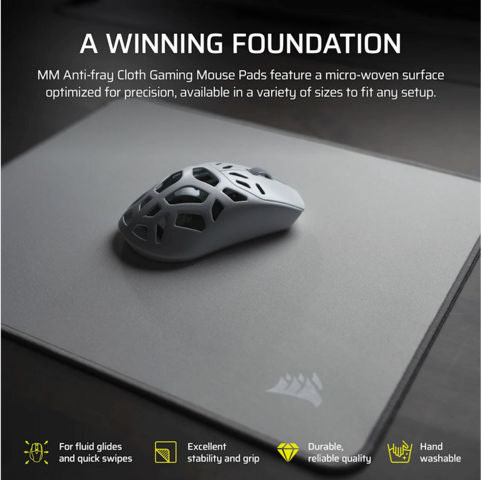 Corsair Mm Anti-fray Cloth Medium Mouse Pad Gaming Gray 320 X 300 X 2 Mm