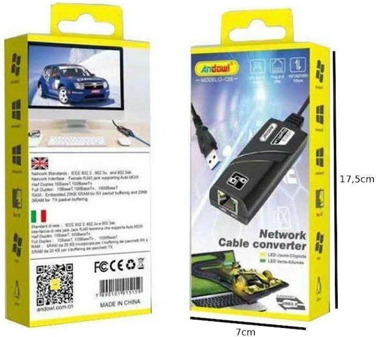 Andowl USB Network Adapter for Wired Connection Gigabit Ethernet