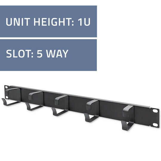 Organizer Qoltec Stahl-Kabelmanagement Rack-Schrank 19" 1U Schwarz 14133155 5901878545158