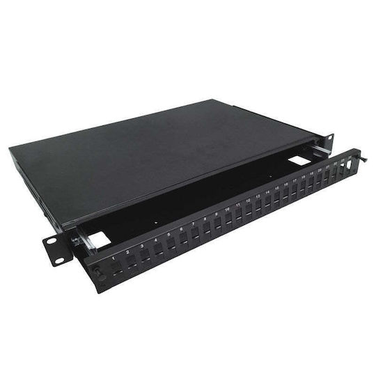 A-LAN Panou Patch Optic pentru Rack 1U 19" 24 Porturi Negru