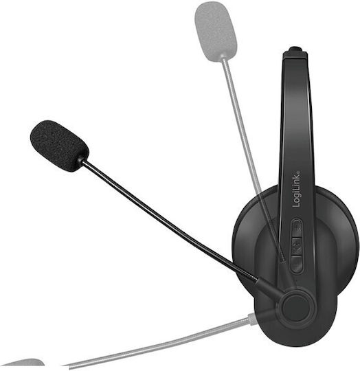 LogiLink BT0060 Drahtlos Auf dem Ohr Multimedia-Headsets mit Mikrofon und Verbindung Bluetooth in Schwarz Farbe