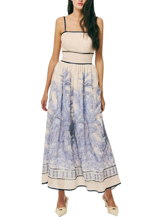 Summer Midi Evening Dress Blue
