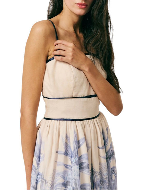 Summer Midi Evening Dress Blue