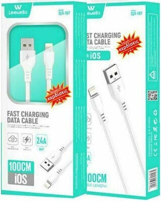 Leewello SJX-187 USB 2.0 Cable USB-C Male - USB-A White 1m