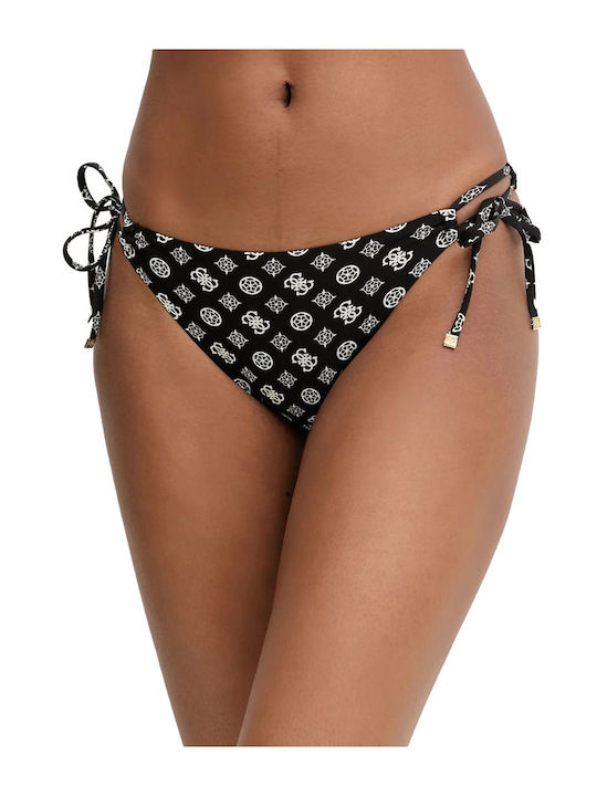 Bikinihosen mit Schnürung Schwarz