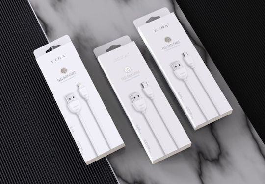 Ezra DC15 Редовна USB-A към Lightning кабел Бял 1м