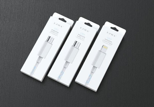 Ezra C003 Regular USB 2.0 to micro USB Cable Λευκό 2m (21034)
