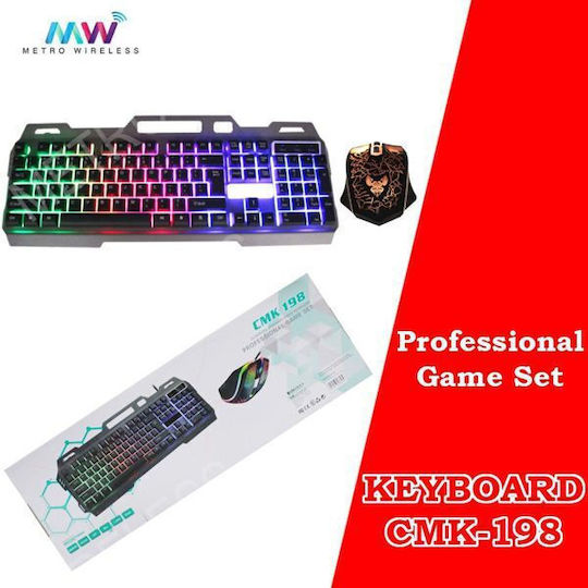 CMK-198i Σετ Gaming Πληκτρολόγιο με RGB φωτισμό & Ποντίκι (Αγγλικό US)