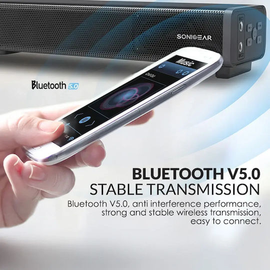Armaggeddon Soundbar 2.0 Bluetooth και HDMI 120W με Τηλεχειριστήριο Μαύρο SB-HD3202