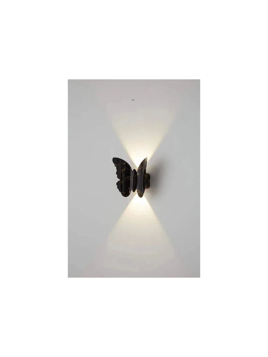 Jiju Lampă de perete modernă cu LED integrat și lumină alb natural Negru 5x15x7cm