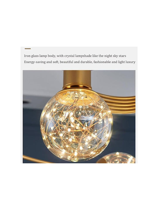 Jiju Plafonieră de Tavan Aurie cu LED Integrat