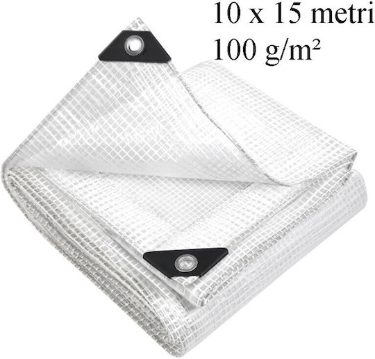 MP Pânză De Acoperire Rotundă Impermeabilă 100gr/m² Cu Diametru 10m Tip De Lumină Gri