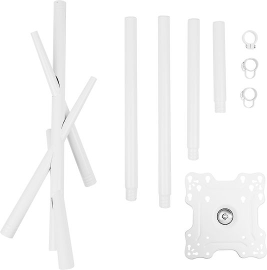 Maclean Energy MC-181 W Βάση Τηλεόρασης Δαπέδου έως 55" και 60kg Λευκό