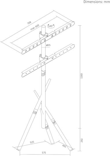 Maclean Energy MC-182 B Suport TV de Pardoseală până la 60kg
