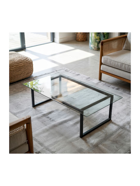 Tulup Rechteckige Tischoberfläche aus Glas in Transparent Farbe 140x70cm 010010820040100000000