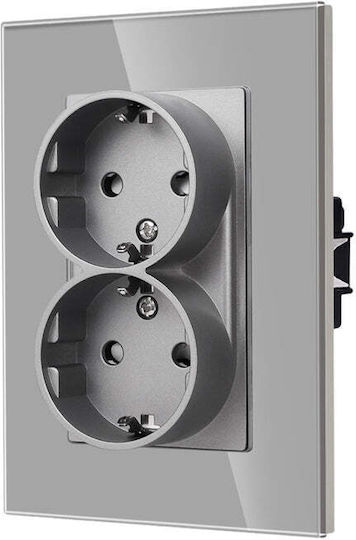 Luxon Double Power Socket Gray