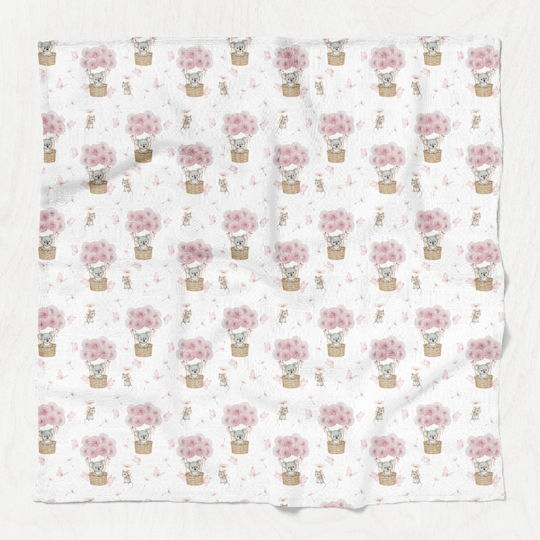 Bocioland Nursery Swaddling Bamboo Pink Blanket 110x110cm