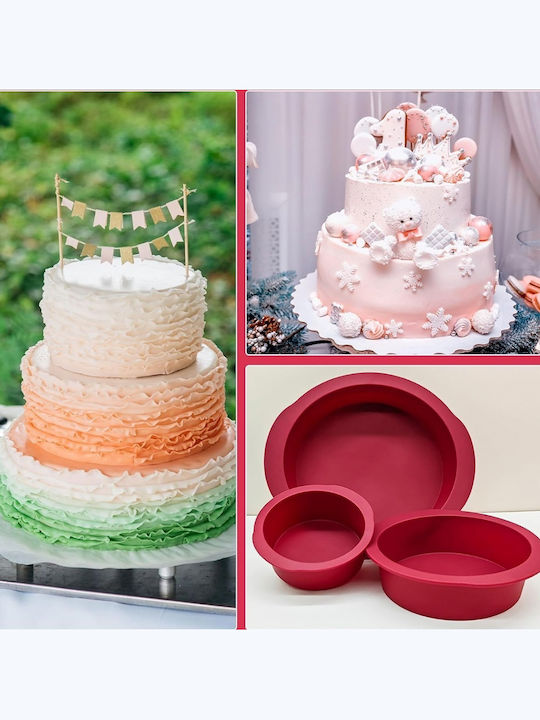 Bakeware Tin For Cake Made Of Silicone 3 Pieces