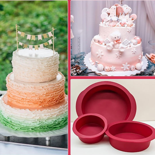 Bakeware Tin For Cake Made Of Silicone 3 Pieces