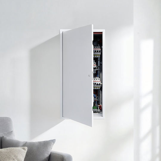 Vevor Πόρτα Επίσκεψης Γυψοσανίδας 77x39 Εκ Γαλβανισμένος Χάλυβας Λευκή Άνοιγμα 37x75 Εκ Jsjxmb1429in7lpr9001v0