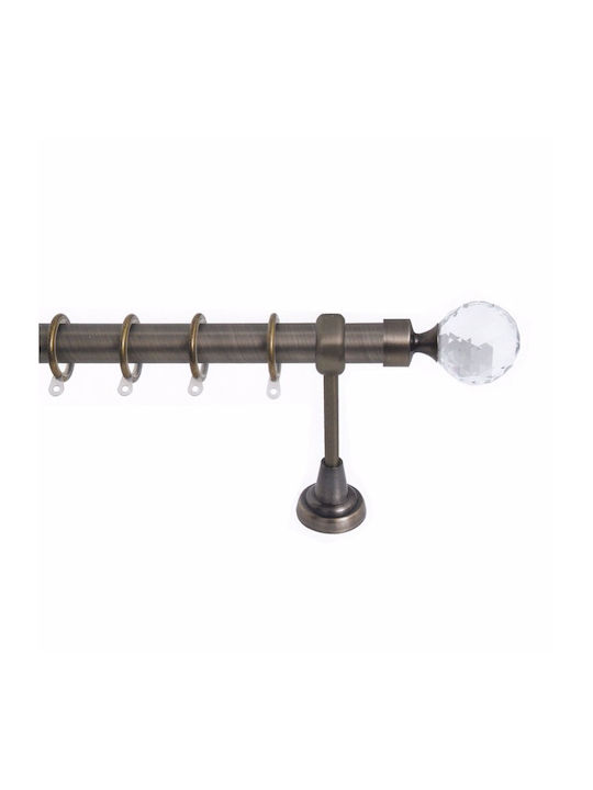 Import Hellas Metallic Curtain Pole No9 Single Ø25mm 140cm Bronze