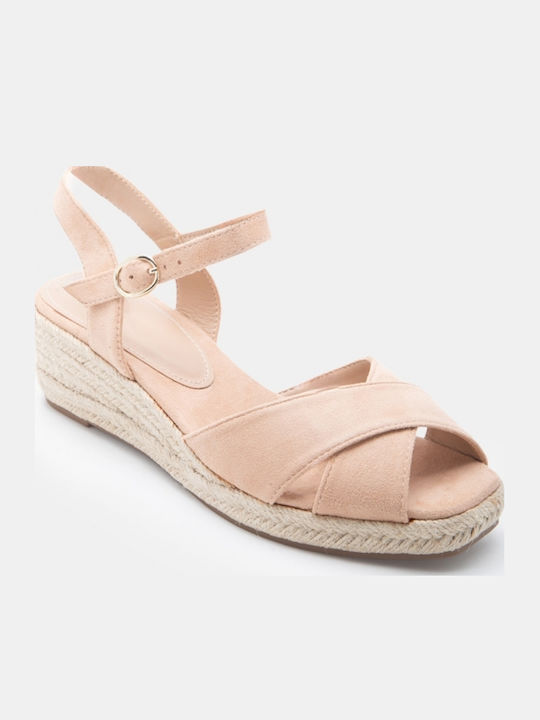 Sommer Damenplattformen im Stil Espadrilles Beige