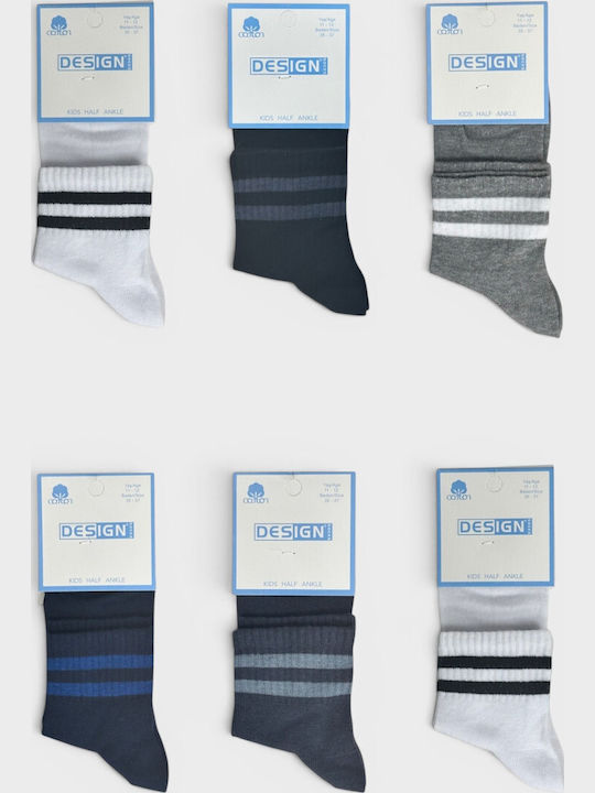Design Socks Παιδικές Κάλτσες Αθλητικές Πολύχρωμες 6 Ζευγάρια