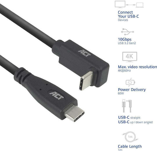 Act USB 3.2 Видео кабел USB-C мъжки - USB-C / DisplayPort 60W PD 1m