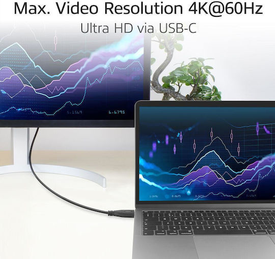 Act USB 3.2 Видео кабел USB-C мъжки - USB-C / DisplayPort 60W PD 1m